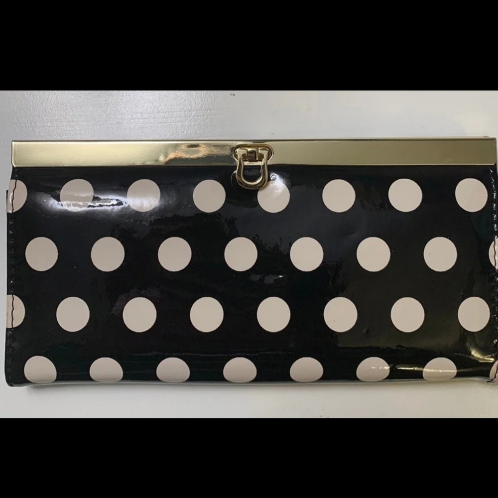 Apt 9Black and White Polka Dot Wallet/ Clutch